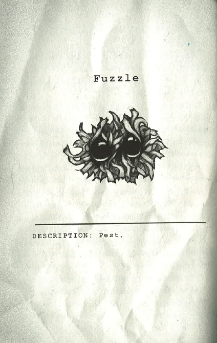 The excerpt from Jeffery Higgleston’s Guide to Magical Creatures describing fuzzles.